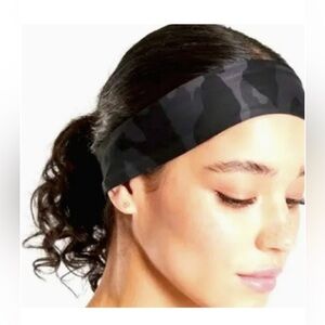 Athleta Vital Headband Camo Black Grey